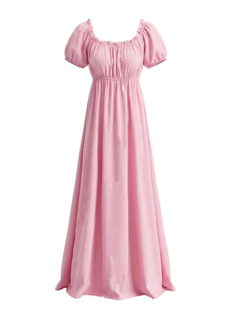 Robe Maxi à Manches Bouffantes et Taille Empire Années 1930