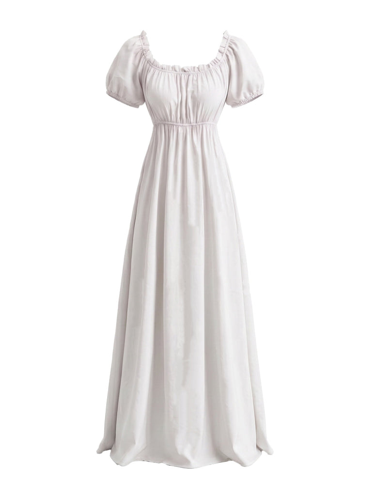 Robe Maxi à Manches Bouffantes et Taille Empire Années 1930