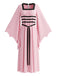 Robe Rose Gothique Col Carré Chauve-Souris Manches Noué Années 1980