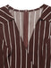 Brown 1950s Striped Vintage Classic Romper 4