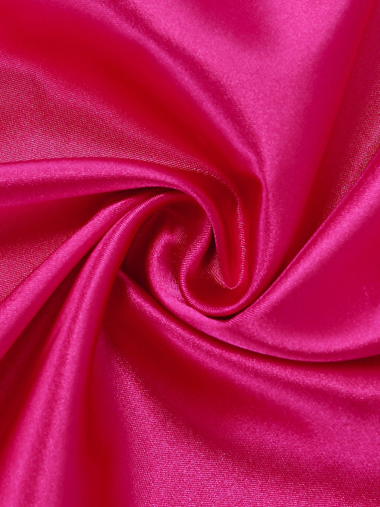 Robe cosplay Halloween rose à manches bouffantes et revers blanc Années 1960
