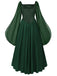 Robe Mousseline Col Carré Basque Taille Années 1940 2