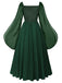 Robe Mousseline Col Carré Basque Taille Années 1940 3