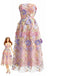 Robe Sans Manches Floral en A Bandeau Rose Années 1940