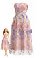 Robe bandeau rose sans manches motif floral années 1940