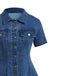 Robe Manches Courtes Boutonné Revers Denim & Bleu Années 1950 4