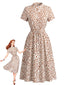 Robe Petites Fleurs Pois en Coton Années 1940
