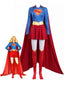 Ensemble de costume de cosplay Supergirl rouge cape années 1960
