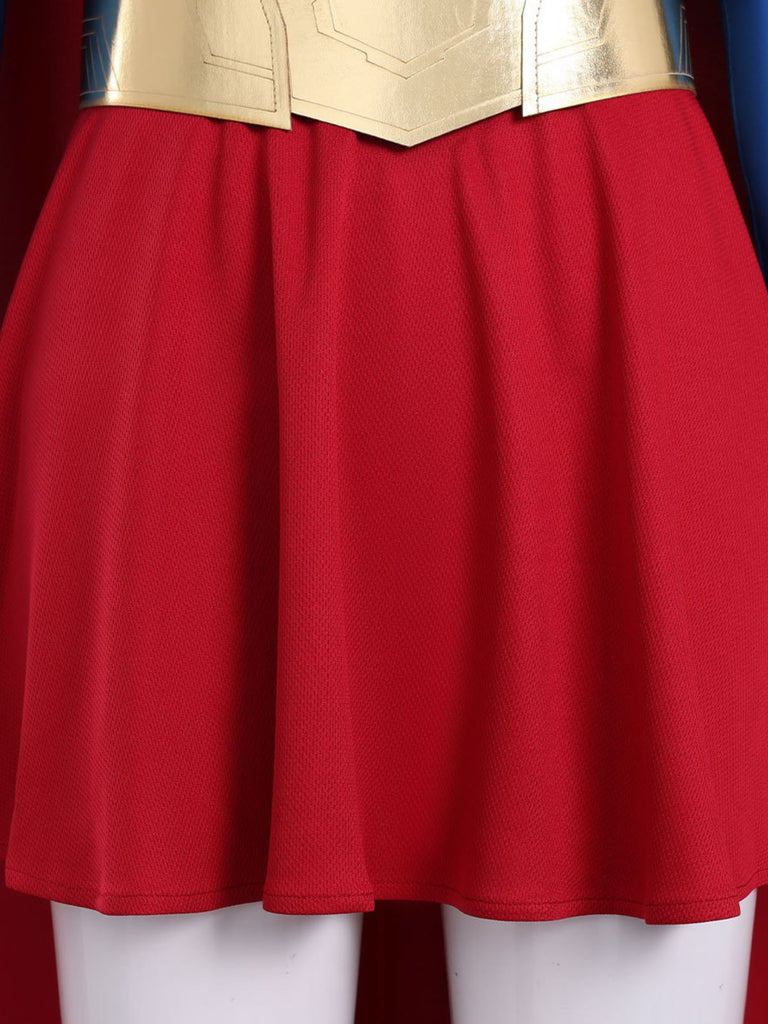 Costume Cosplay Supergirl Rouge avec Cape Années 1960 7