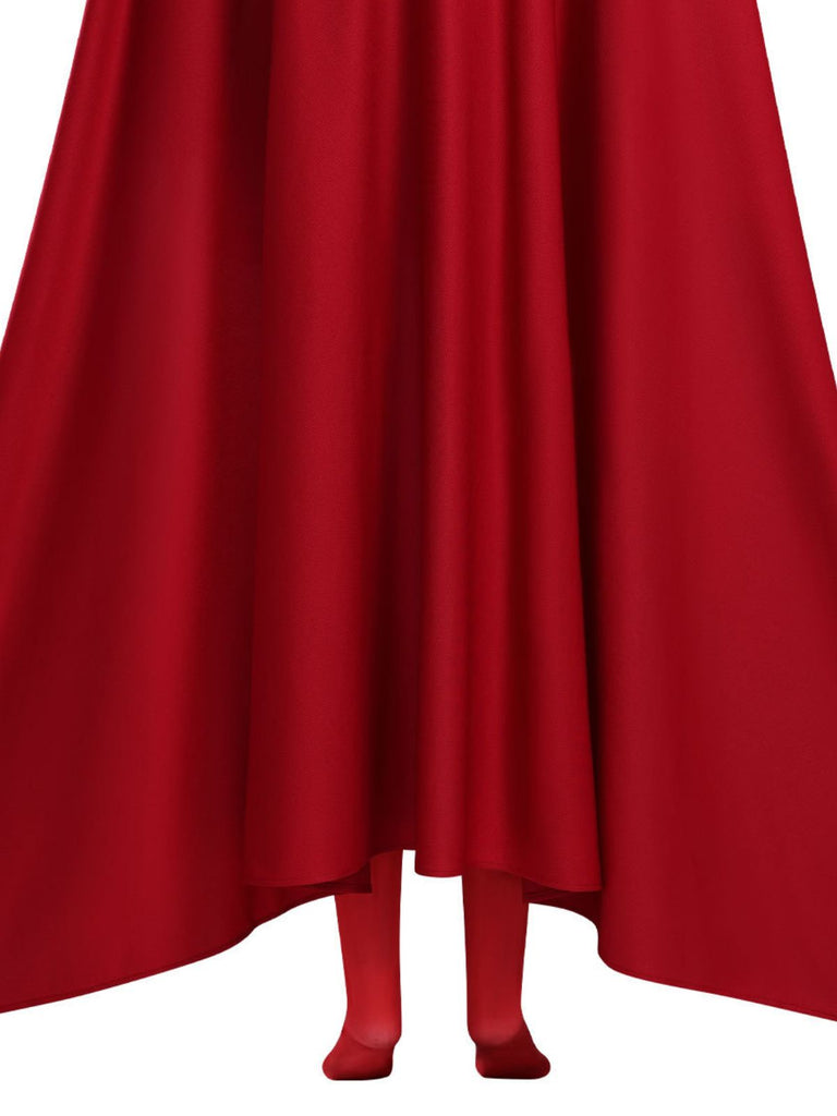 Costume Cosplay Supergirl Rouge avec Cape Années 1960 9