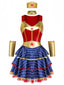 Ensemble robe super-héroïne volants et sequins années 1980