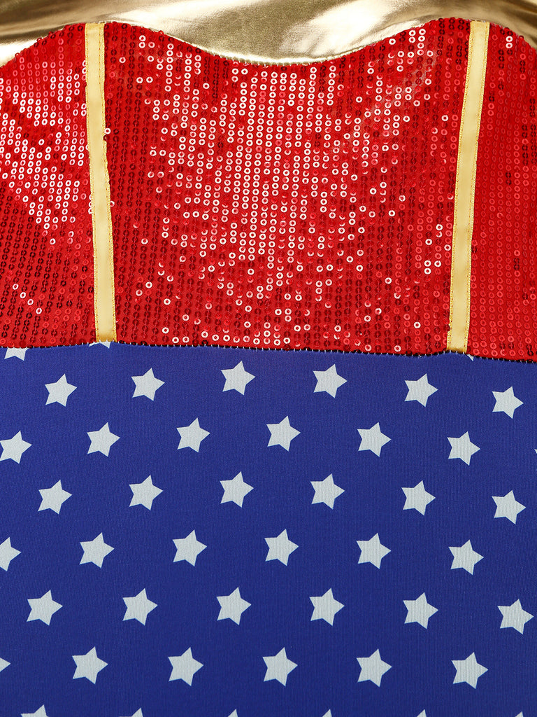 Body et Cape Costume Super-Héroïne à Étoile Rouge Années 1980