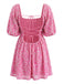 Robe Paillettes Col Carré Manches Bouffantes Noué Dos Nu Années 1960 3