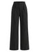 [Prévente] Pantalon à Taille Haute Tricoté à Fines Rayures Jambes Larges Noir Années 1930
