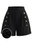 [Prévente] Short noir taille haute double boutonnage années 50