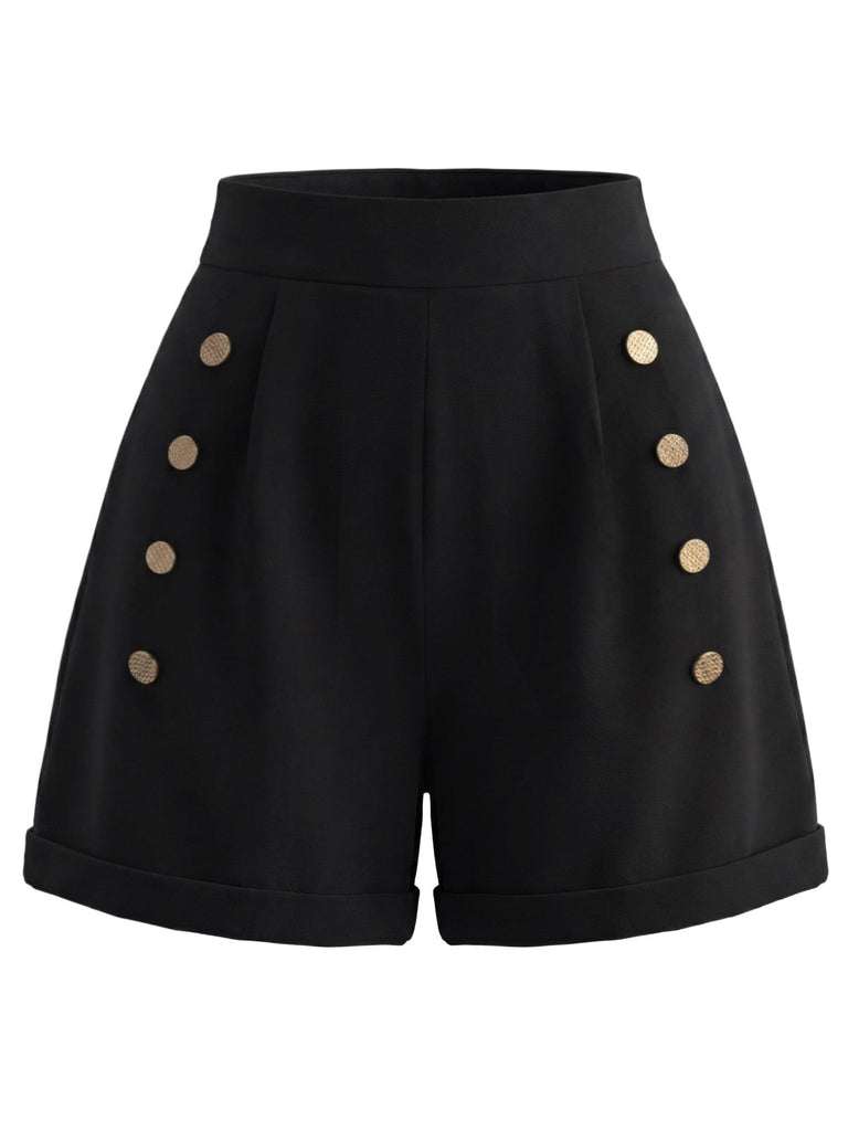 [Prévente] 2PCS Crop Top Épaules Dénudées à Volants Boutonné & Short Années 1950 8
