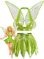 2PCS Ensemble de costume princesse fée vert ailes années 1950