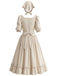[Prévente] Robe Crème Color Col Carré Volant Années 1970