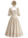 [Prévente] Robe Crème Color Col Carré Volant Années 1970