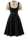 [Prévente] Robe noire à pois, col Claudine et ceinture Années 1940 - 2