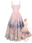 [Prévente] Robe tulle décolleté cœur peinture l'huile motif champêtre fleuri années 1950