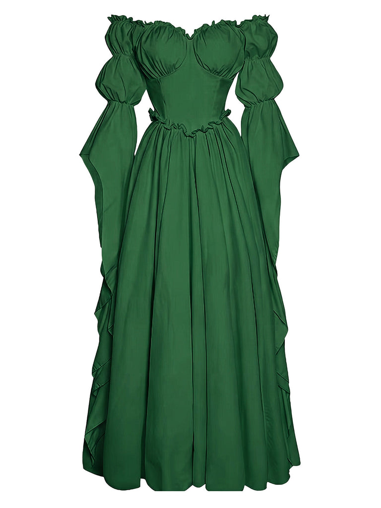 Robe Épaules Dénudées Virago Manche Taille Empire Long Années 1930