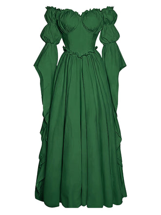 Robe Épaules Dénudées Virago Manche Taille Empire Long Années 1930