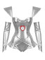 Body Métallique Argent Décor Cœur Horloge Cosplay Années 1970