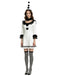4PCS Robe Cosplay Clown Pierrot à Volants en Dentelle Noir et Blanc Années 1960