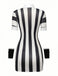 Robe Fourreau Noire & Blanche Rayée Années 1960 2