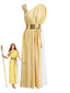 Robe asymétrique déesse grecque Athéna couleur abricot années 1930