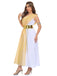 Robe Déesse Grecque Athéna à Une Épaule Abricot Années 1930