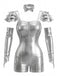 Ensemble body argenté métallique brillant et futuriste d’Halloween années 1950
