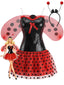 Ensemble de costume d'Halloween Cosplay Coccinelle pois années 1960