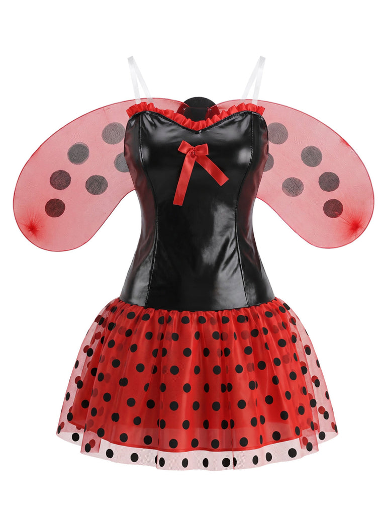Ensemble de costume coccinelle à pois pour Halloween années 1960