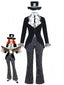 Chapelier Noir Rayé Veste Pantalon Chapeau Nœud Halloween Années 1940