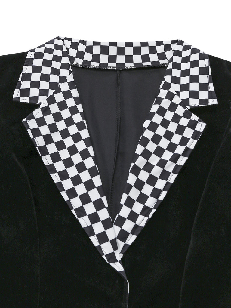 Ensemble costume cosplay Halloween 5PCS noir à rayures et coupe évasée Années 1940