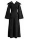 Robe Noir Gothique Witch Wing Col Manches Cloche Costume Années 1930