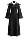 Robe Noir Gothique Witch Wing Col Manches Cloche Costume Années 1930