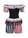 Halloween Noir Blanc Harlequin Clown Ensemble Costume Années 1950