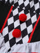 Halloween Noir Blanc Harlequin Clown Ensemble Costume Années 1950