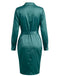 Robe-chemise en satin à taille froncée et nouée années 1960 - 7