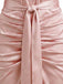 Robe-chemise en satin à taille froncée et nouée années 1960 - 5