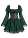 Robe Halloween Col Carré Flare Manches Ceinturé Umbrella Années 1950 2