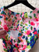 Robe Watercolor Floral Sans Manches Midi Années 1940 6