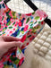 Robe Watercolor Floral Sans Manches Midi Années 1940 7