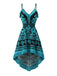 Robe caraco bohème asymétrique finitions franges années 70