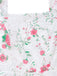 Robe à Bretelles Nouées avec Broderie Florale Blanc Années 1950