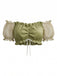Top Court à Manches Bouffantes Transparentes avec Volants Chartreuse Années 1950