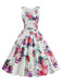 Robe Sans Manches Floral Surplis Évasé Années 1950 4